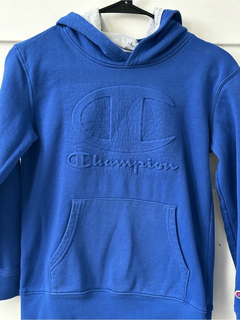 Champion Royal Blue Hoodie with Embossed Logo